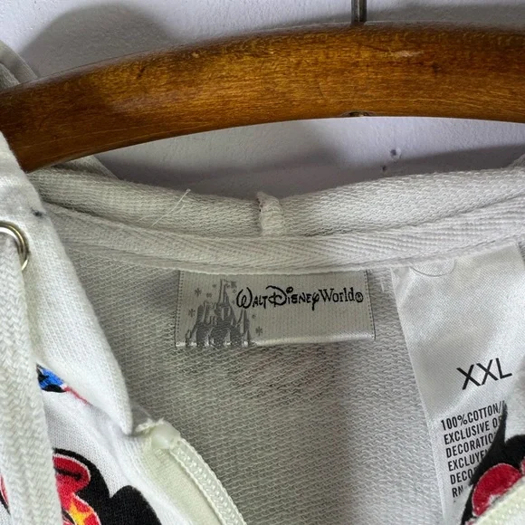 VTG Disney Around the World Epcot raw hen long sleeve zipper hoodie top  XXL - Picture 6 of 7